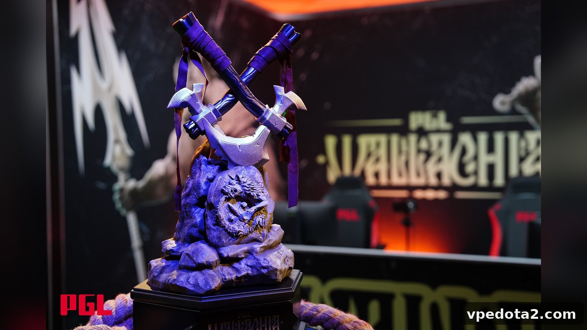 An earlier PGL Wallachia trophy. Archive photograph from 2024, not the Season 9 prize.