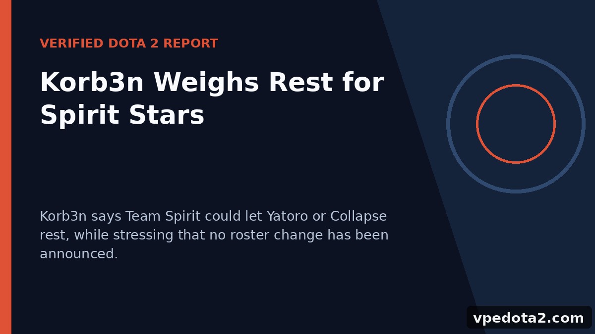 Korb3n Weighs Rest for Spirit Stars