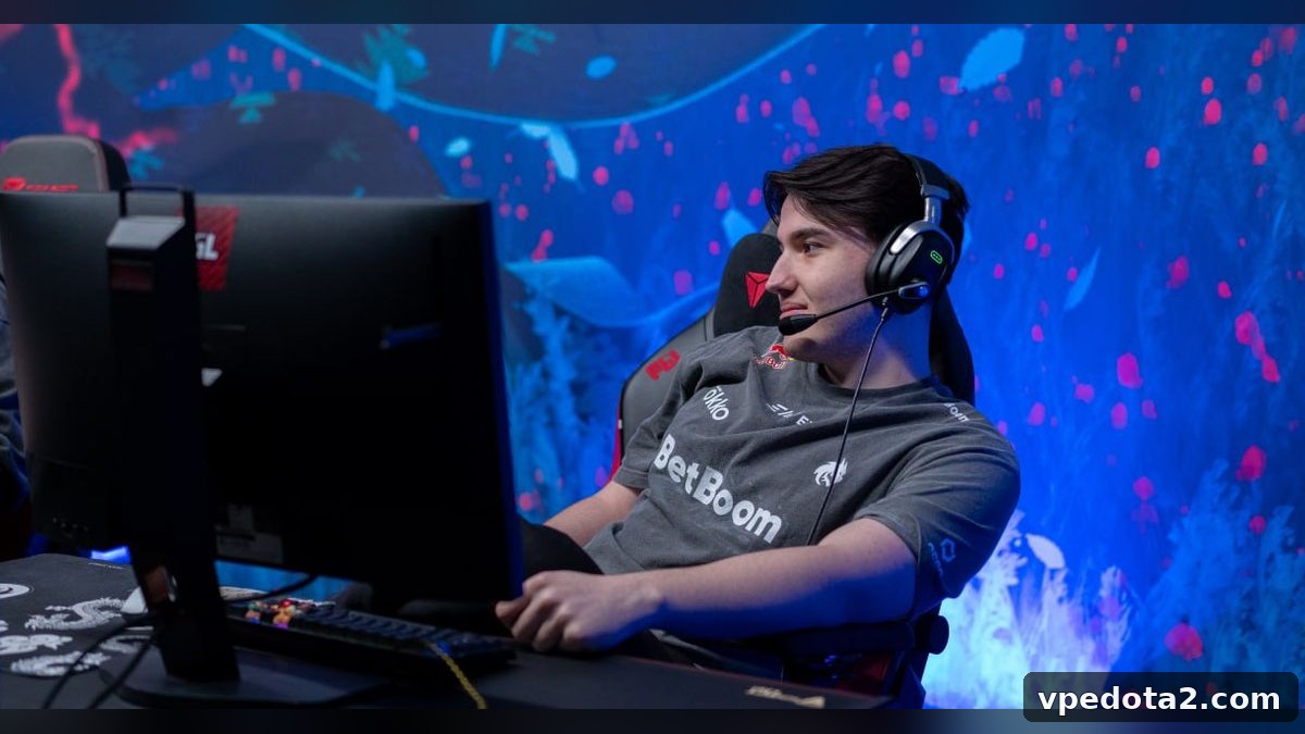 Jugador de Team Spirit durante un evento de Dota 2